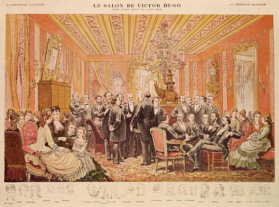 The Salon of Victor Hugo (1802-85) 21 rue de Clichy, illustration from ''La Chronique Illustree'' from (after) Adrien Emmanuel Marie