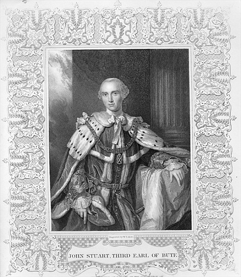 John Stuart, Third Earl of Bute; engraved by W.T. Mote from (after) Allan Ramsay