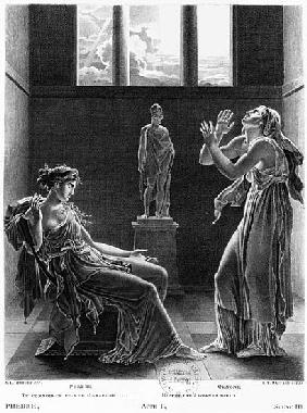 Phaedra and Oenone, illustration from Act I Scene 3 of ''Phedre'' Jean Racine (1639-99) ; engraved b