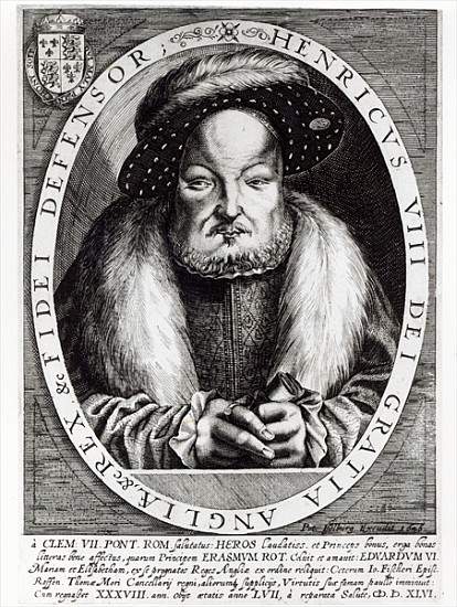 Portrait of Henry VIII; engraved by Peter Isselburg from (after) Cornelis Massys