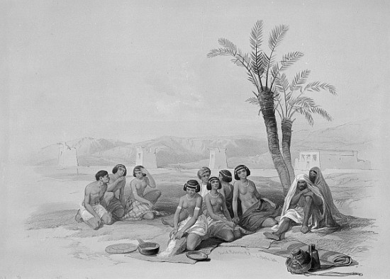 Abyssinian Slaves Resting at Korti, Nubia from (after) David Roberts