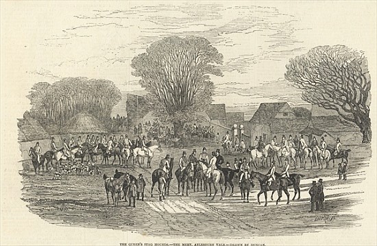 The Queen''s Stag Hounds: The Meet, Aylesbury Vale, from ''The Illustrated London News'', 5th Decemb from (after) Edward Duncan