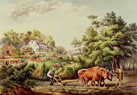 American Farm Scenes; engraved by Nathaniel Currier (1813-98) pub.Currier and Ives, New York from (after) Frances Flora Bond (Fanny) Palmer