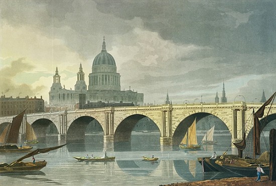 South West view of St Pauls Cathedral and Blackfriars Bridge from (after) George Fennel Robson