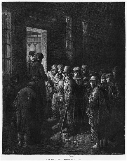 A house of refuge, illustration from ''Londres'' Louis Enault (1824-1900) 1876; engraved by by Paul  from (after) Gustave Dore