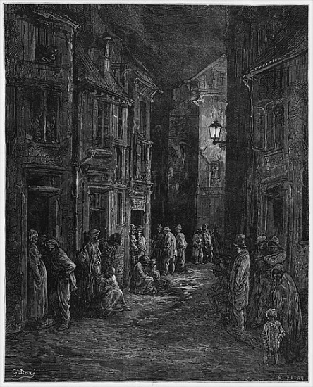 Bluegase-field, illustration from ''Londres'' Louis Enault (1824-1900) 1876; engraved by by Heliodor from (after) Gustave Dore