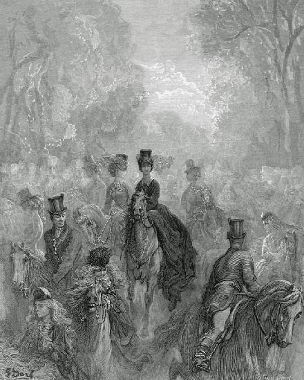 The Ladies'' Mile, from ''London, a Pilgrimage'', written by William Blanchard Jerrold (1826-84); en