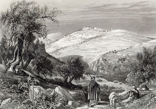 The Mount of Olives, from Mount Zion; engraved by S. Bradshaw from (after) Harry Fenn