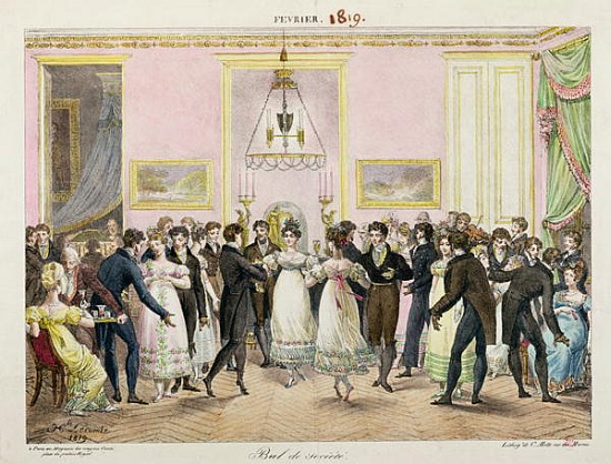 A Society Ball; engraved by Charles Etienne Pierre Motte (1785-1836) 1819 from (after) Hippolyte Lecomte