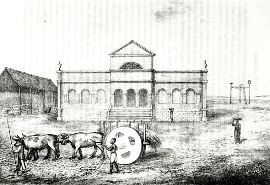 The Rio Exchange, a Public Trapiche, a Grass Wagon and the Gallows, illustration from ''A History of from (after) James Henderson