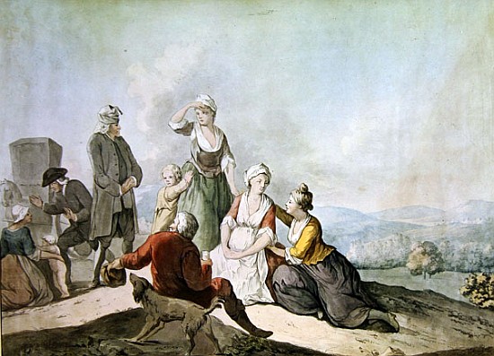 Voltaire Conversing with the Peasants in Ferney from (after) Jean Huber
