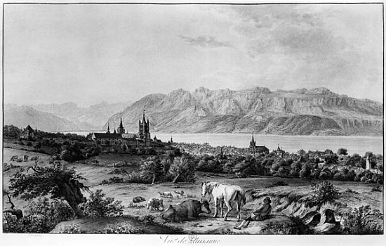 View of Lausanne from (after) Johann Ludwig Aberli