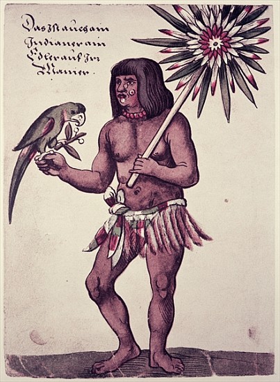 Amazon Indian; engraved by Theodore de Bry (1528-98) from (after) John White