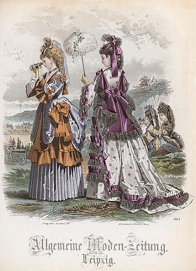 Two Ladies, fashion plate from the ''Allgemeine Moden-Zeitung'', Leipzig from (after) Jules David