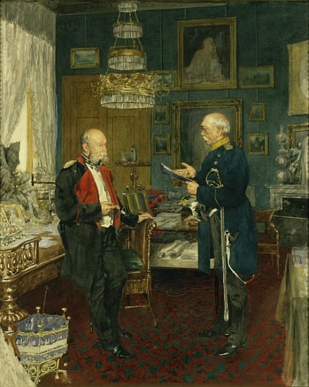 Bismarck with Emperor Wilhelm I in a room in the Unter den Linden palace, Berlin from (after) Konrad Siemenroth