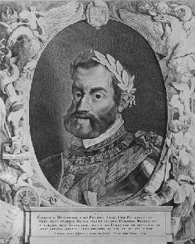 Charles V, Holy Roman Emperor; engraved by Pieter van Sompel