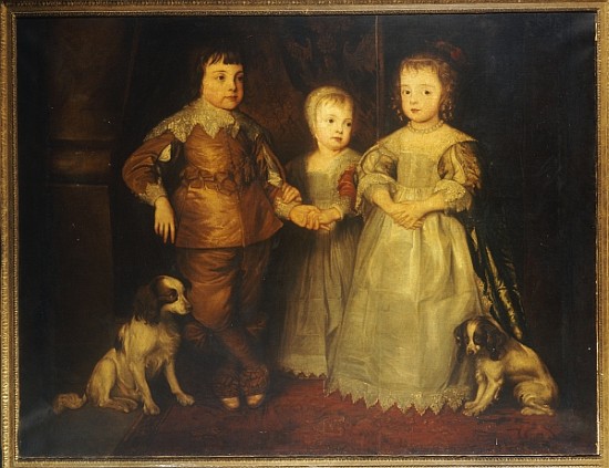 Group portrait of the children of King Charles I, full length from (after) Sir Anthony van Dyck