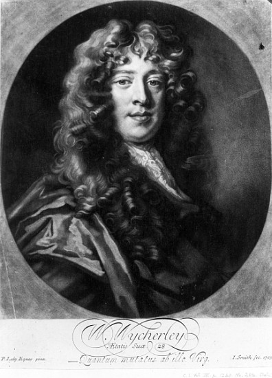 William Wycherley; engraved by John Smith from (after) Sir Peter Lely