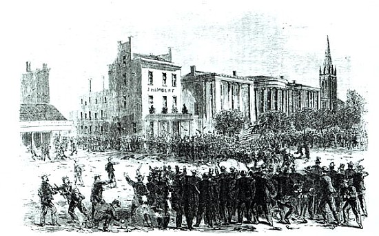 New Orleans Race Riot of July 30th, 1866, illustration from ''Harper''s Weekly'' magazine in 1866 from (after) Theodore Russell Davis