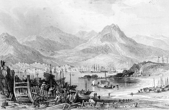 Hong-Kong from Kow-loon; engraved by Samuel Fisher from (after) Thomas Allom