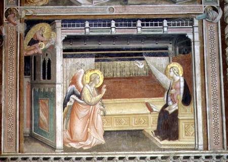 The Annunciation, detail from the cycle of The Life of the Virgin and the Sacred Girdle from the Cap from Agnolo/Angelo di Gaddi