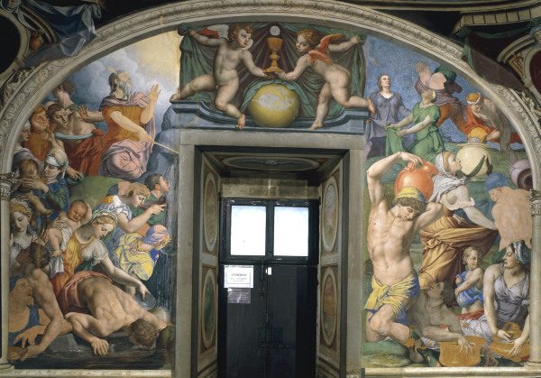 A.Bronzino, Moses beats wat. a. Manna c. from Agnolo Bronzino