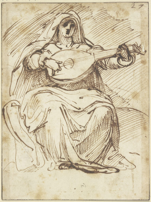 Female lute player from Agostino Carracci