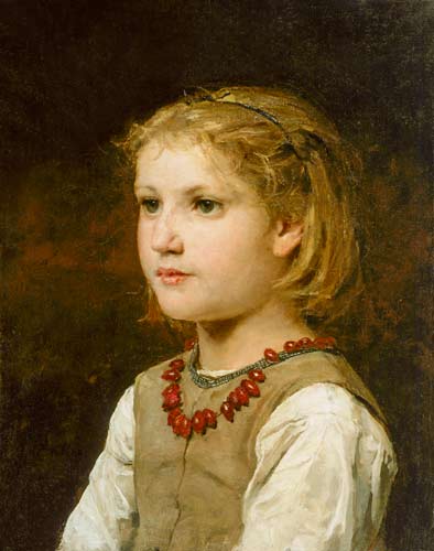 Girl portrait from Albert Anker