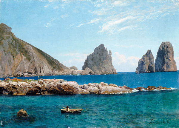 Rowing Off The Rocks. from Albert Bierstadt