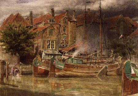 View on the Canal, Dort from Albert Goodwin