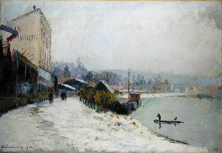 Le Seine au Bas-Meudon, Temps de neige from Albert Lebourg
