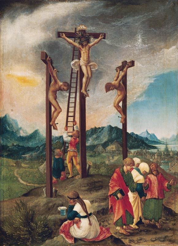 Christ at the cross between the two Schächern from Albrecht Altdorfer