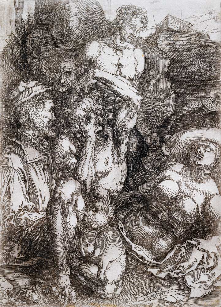 Studienblatt mit 5 Figuren (Der Verzweifelnde) from Albrecht Dürer