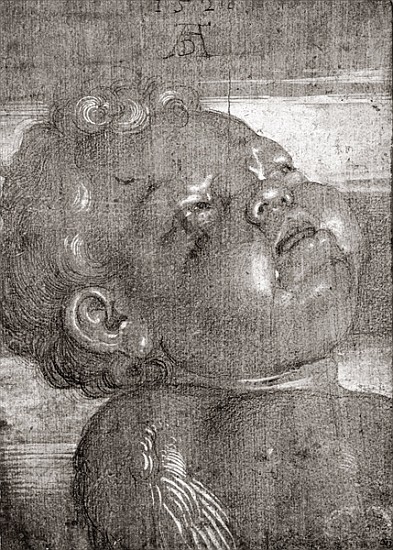 Cherubim Crying, 1521 (graphite & gouache on paper) from Albrecht Dürer