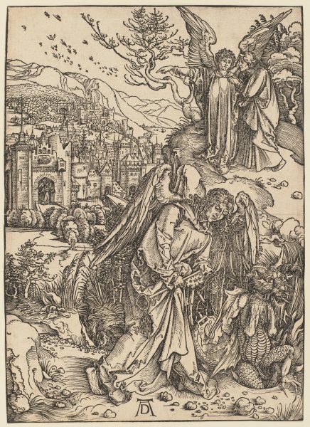 Der Engel mit dem Schlüssel zum Abgrund, aus der Folge der Apokalypse, Latein-Ausgabe b 1511 from Albrecht Dürer