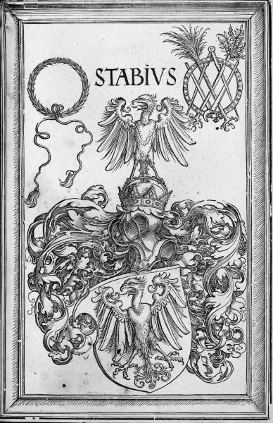Dürer, Coat of Arms of Stabius / Woodcut from Albrecht Dürer