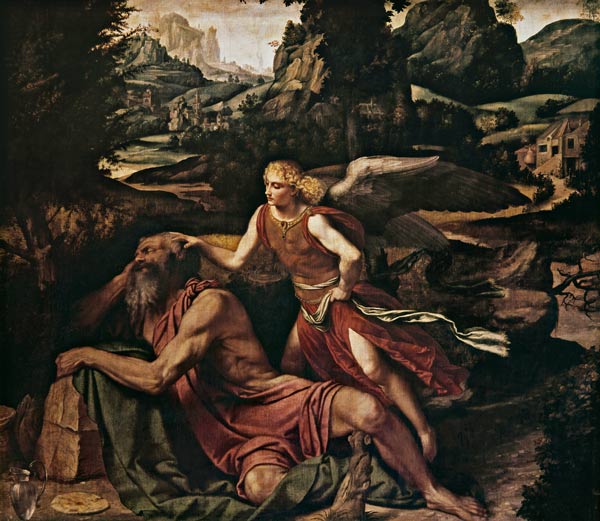 Elijah Visited by an Angel from Alessandro Bonvicino Moretto