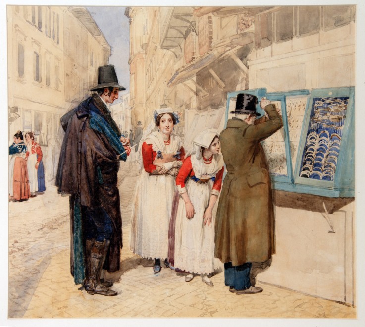 A Bridegroom Choosing a Ring for His Fiancee from Alexander Andrejewitsch Iwanow