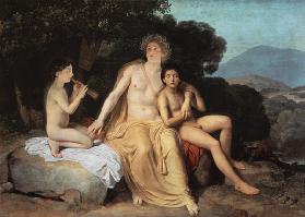 Apollo, Hyacinth and Cyparissus singing and playing