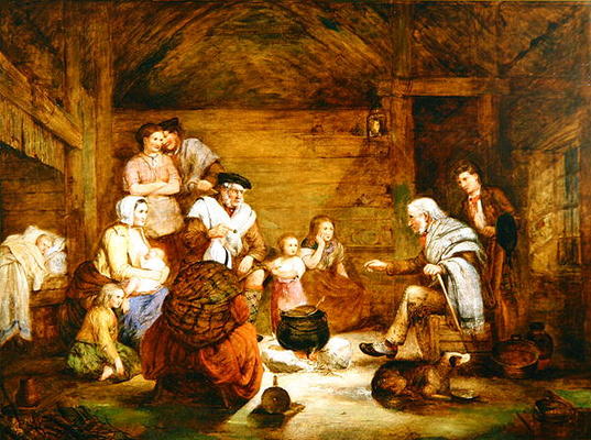 In the Crofter's Home, 1868 (oil on canvas) from Alexander Leggett
