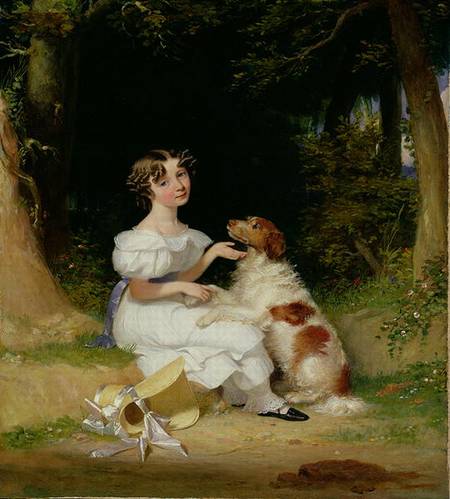 A Young Girl with Her Spaniel from Alexander Mosses