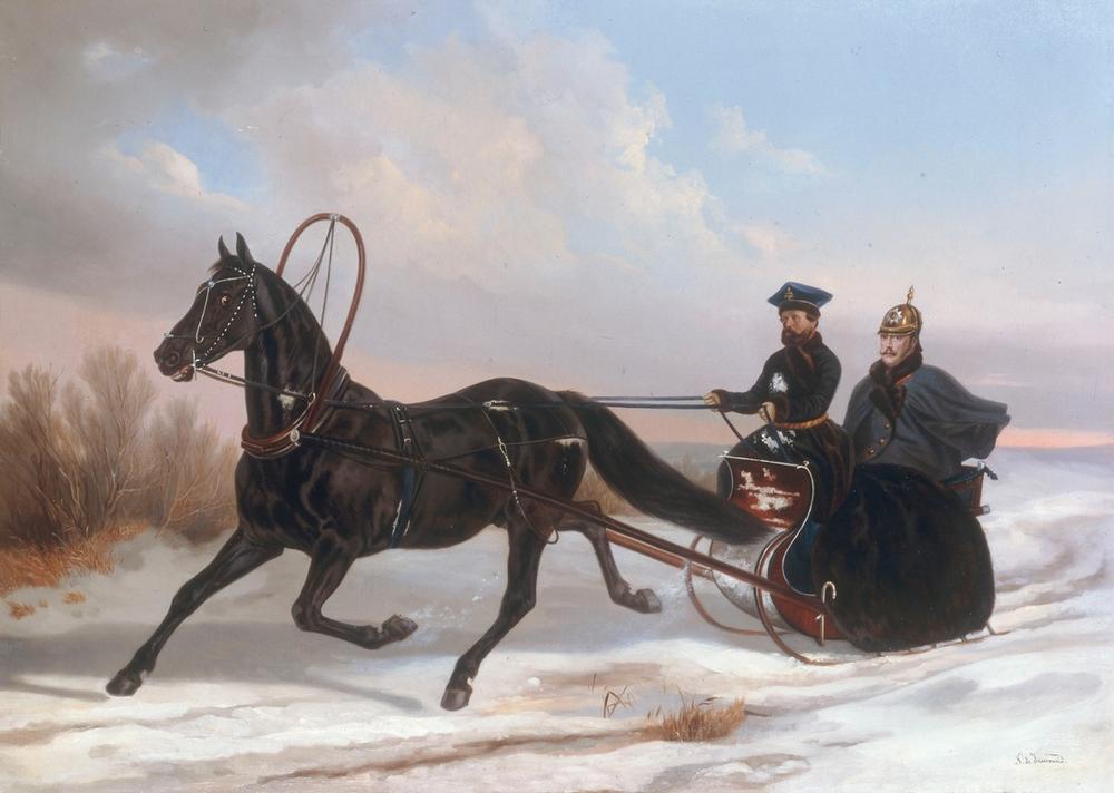Emperor Nicholas I Pavlovich in a Horse-Drawn Brichka from Alexander Ivanovich Sauerweid