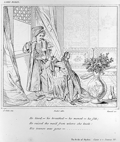 Scene from The Bride of Abydos by Lord Byron from Alexandre Colin