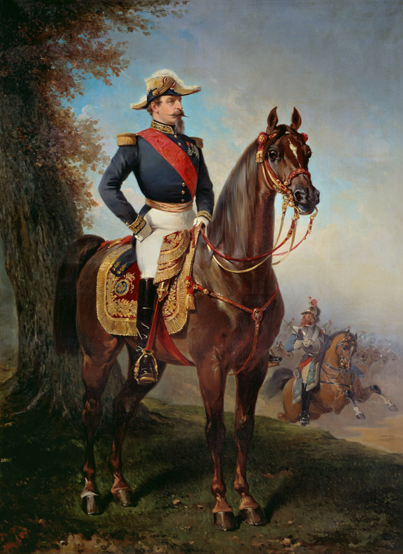 Equestrian portrait of Napoleon III (1808-1873). Painting by Alfred De Dreux (1810 - 1860) from Alfred Dedreux
