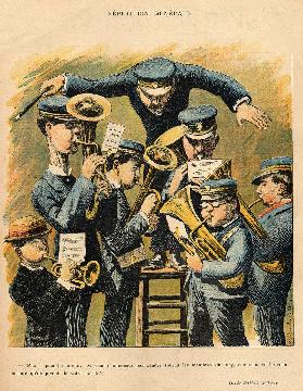 Band rehearsal, from the back cover of ''Le Rire'', 16th April 1898