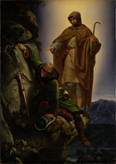 A Guardian Angel Rescuing Emperor Maximilian from the Martinswand from Alfred Rethel