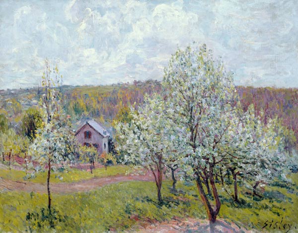 Spring in the Environs of Paris, Apple Blossom from Alfred Sisley