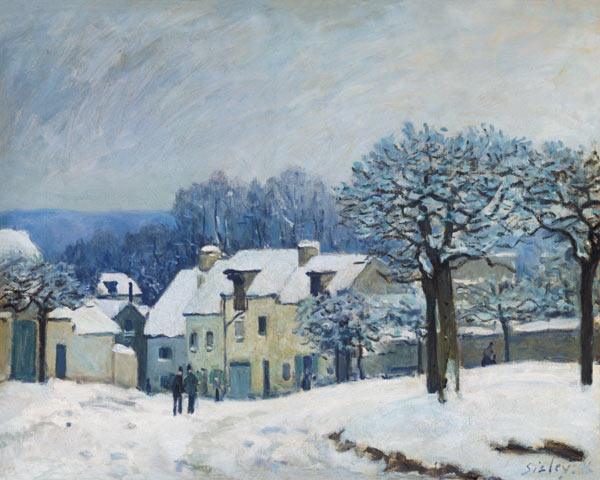 The Place du Chenil at Marly-le-Roi, Snow from Alfred Sisley