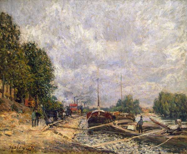 Barges at Billancourt from Alfred Sisley