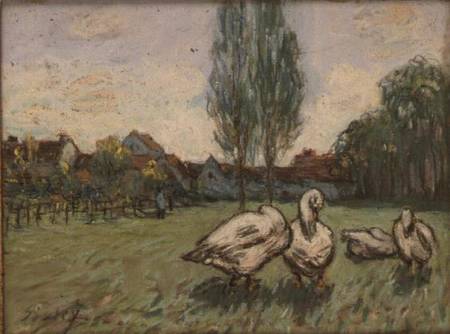Geese (pastel) from Alfred Sisley